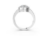 White gold Round Halo Diamond Pavé Band Ring with Prong Setting_21