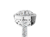 White gold Round Halo Diamond Pavé Band Ring with Prong Setting_25