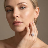 White gold Round Halo Diamond Pavé Band with Four-Prong Setting_25