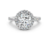 White gold Round Halo Diamond Pavé Solitaire Ring_51