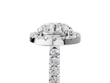 White gold Round Halo Diamond Pavé Solitaire Ring_56