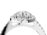 White gold Round Halo Diamond Pavé Solitaire Ring_58