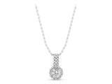White gold Round Halo Diamond Pendant with Double Prong Setting_3