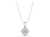 White gold Round Halo Diamond Pendant with Four-Prong Setting_3