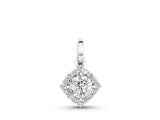 White gold Round Halo Diamond Pendant with Four-Prong Setting_4