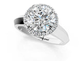 White gold Round Halo Diamond Ring with Cathedral Band and Four-Prong Setting_82