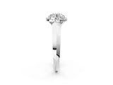 White gold Round Halo Diamond Ring with Cathedral Band and Four-Prong Setting_83