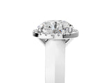 White gold Round Halo Diamond Ring with Cathedral Band and Four-Prong Setting_83