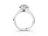 White gold Round Halo Diamond Ring with Cathedral Band and Four-Prong Setting_84