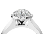 White gold Round Halo Diamond Ring with Cathedral Band and Four-Prong Setting_85