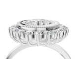 White gold Round Halo Diamond Ring with Milgrain Edge and Round Prong Setting_28