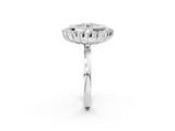 White gold Round Halo Diamond Ring with Milgrain Edge and Round Prong Setting_28