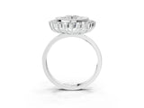 White gold Round Halo Diamond Ring with Milgrain Edge and Round Prong Setting_29