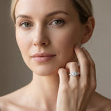 White gold Round Halo Diamond Ring with Milgrain and Bezel Accents on a Split Shank Band_306