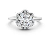 White gold Round Halo Diamond Ring with Round Cluster Setting, Solitaire Band, and Four-Prong Setting_48