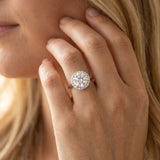 White gold Round Halo Diamond Ring with Solitaire Band and Four-Prong Setting_27