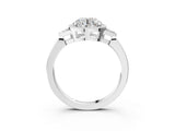 White gold Round Halo Diamond Ring with Tapered Band and Four-Prong Setting_18