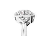 White gold Round Halo Diamond Ring with Tapered Band and Four-Prong Setting_20