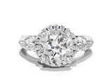 White gold Round Halo Diamond Solitaire with Filigree Band and Four-Prong Setting_11