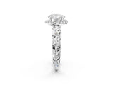 White gold Round Halo Diamond Solitaire with Filigree Band and Four-Prong Setting_13