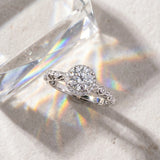 White gold Round Halo Diamond Solitaire with Filigree Band and Four-Prong Setting_24