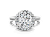 White gold Round Halo Diamond Solitaire with Pavé Band and Four-Prong Setting_108