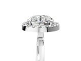White gold Round Halo Diamond Solitaire with Pavé Band and Four-Prong Setting_116
