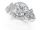 White gold Round Halo Diamond Split Shank Engagement Ring with Four-Prong Setting_15