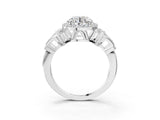 White gold Round Halo Diamond Split Shank Engagement Ring with Four-Prong Setting_17