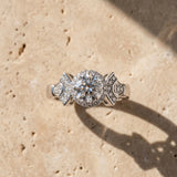 White gold Round Halo Diamond Split Shank Engagement Ring with Four-Prong Setting_27