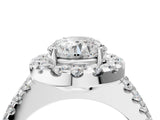 White gold Round Halo Diamond Split Shank Engagement Ring with Prong Setting_134