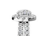 White gold Round Halo Diamond Split Shank Engagement Ring with Prong Setting_135