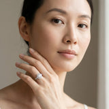 White gold Round Halo Diamond Split Shank Ring with Milgrain Detail_13