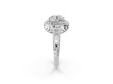 White gold Round Halo Diamond Split Shank Ring with Milgrain Detail_68