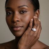 White gold Round Halo Diamond Split Shank Ring with Prong Setting_25