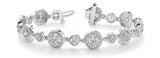 White gold Round Halo Diamond Tennis Bracelet with Bezel Setting