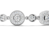 White gold Round Halo Diamond Tennis Bracelet with Bezel Setting_5