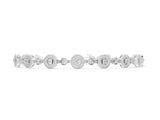 White gold Round Halo Diamond Tennis Bracelet with Bezel Setting_5