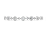White gold Round Halo Diamond Tennis Bracelet with Bezel Setting_5