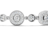 White gold Round Halo Diamond Tennis Bracelet with Bezel Setting_6