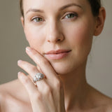White gold Round Halo Filigree Diamond Engagement Ring with Prong Setting_25