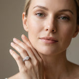 White gold Round Halo Filigree Diamond Engagement Ring_26