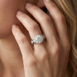 White gold Round Halo Filigree Diamond Engagement Ring_27