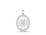 White gold Round Halo Filigree Pendant with Pavé Setting_3