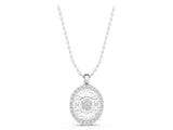 White gold Round Halo Filigree Pendant with Pavé Setting_7
