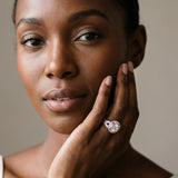White gold Round Halo Milgrain Diamond Engagement Ring with Leaf Band and Four-Prong Setting_26