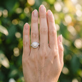 White gold Round Halo Milgrain Diamond Ring with Split Shank and Bezel Setting_6