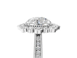 White gold Round Halo Milgrain Pave Diamond Ring with Four-Prong Setting 5