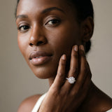 White gold Round Halo Milgrain Pave Diamond Ring with Four-Prong Setting_13