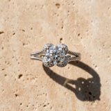White gold Round Halo Milgrain Solitaire with Split Shank and Four-Prong Setting_9
